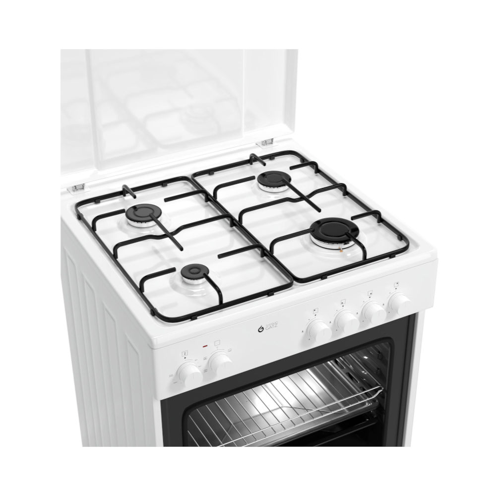 Thermogatz Κουζίνα Ηλεκτρική 56lt με Εστίες Αερίου TGS 3610 WH TURBO - 04.401.091