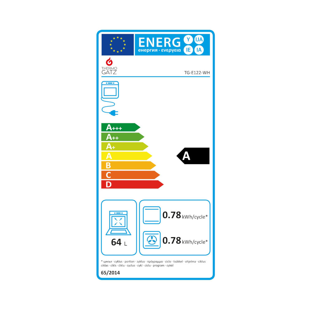Thermogatz Κουζίνα Ηλεκτρική 64lt με Εστίες Αερίου TG E122 WH - 04.401.096